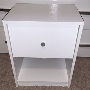 Small white side table